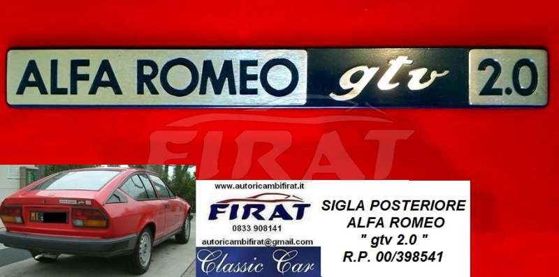 SIGLA ALFA ROMEO GTV 2000 POST.